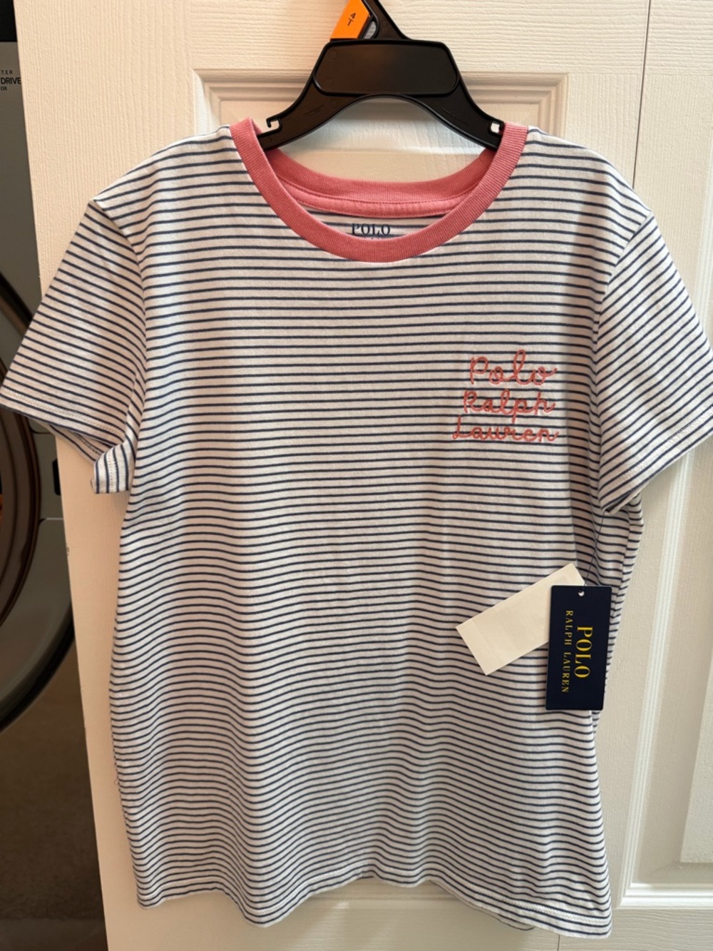 NWT Polo Ralph Lauren striped tee, Girls LG (12–14), also fits XS/S. embroidered